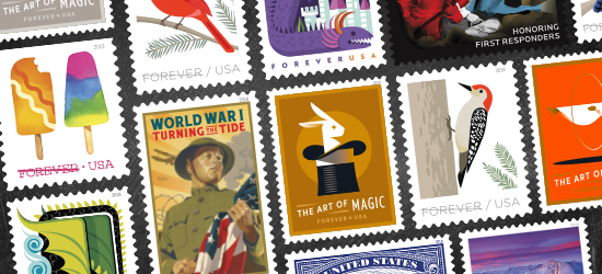 Variety of Skiesfreight stamps.